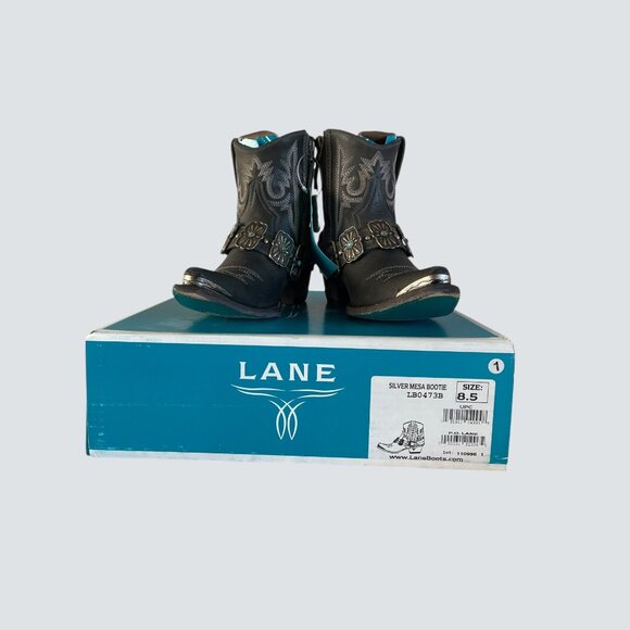 Lane Cossette Black Leather Cowboy Booties – Women’s Size 8.5 - Picture 2 of 9